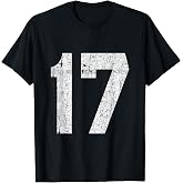 #17 Jersey Uniform Varsity Athletic Sports, 17th Birthday T-Shirt