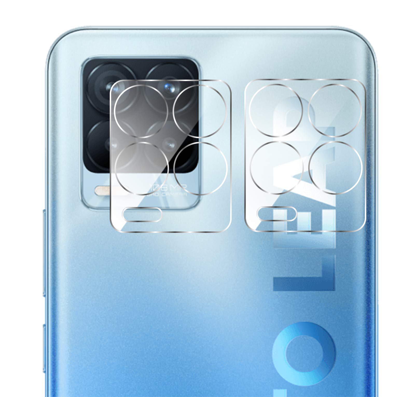 GIOPUEY Back Camera Lens Protector for Realme 8 Pro, [2 Pack] Ultra-Thin 2.5D HD Camera Lens Tempered Glass Protector Film - Transparent