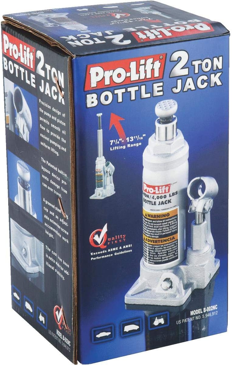 Pro-Lift B-002D Grey Hydraulic Bottle Jack - 2 Ton Capacity: Automotive
