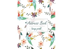 Address Book Large Print: Address Book and Journal | 8.5x11 Organizer with Tabs for Record Addresses, Phone Numbers, Emails, 