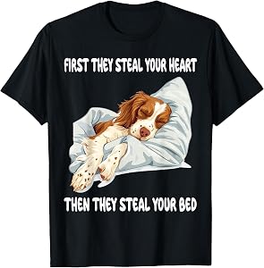 Brittany Spaniel Sleeping Pajamas Nightgown T-Shirt