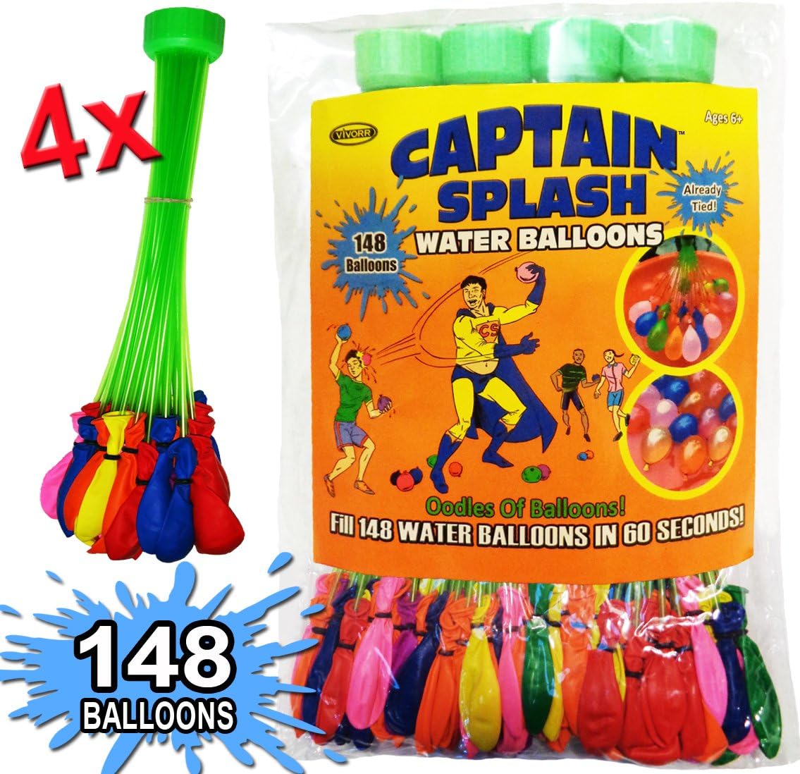 Water Balloons by Captain Splash Fill A Big Bunch Of 148 Water