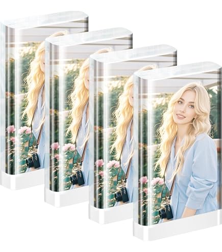 Acrylic Photo Frames 2x2 6 Pack Clear Inch - Double Sided Magnetic ...