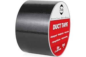 DOAY Duct Tape 3 Inches x 30 Yards - Heavy Duty, Bright Color, Waterproof, Easy to Tear - Great for DIY, Repairs, Industrial, Professional Use, Indoor & Outdoor Use (Black)