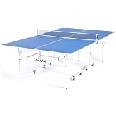 JOOLA Indoor 15mm Ping Pong Table with Quick Clamp Ping Pong Net Set - Single Player Playback Mode - Regulation Size Table Tennis Table - Compact Storage Ping Pong Table