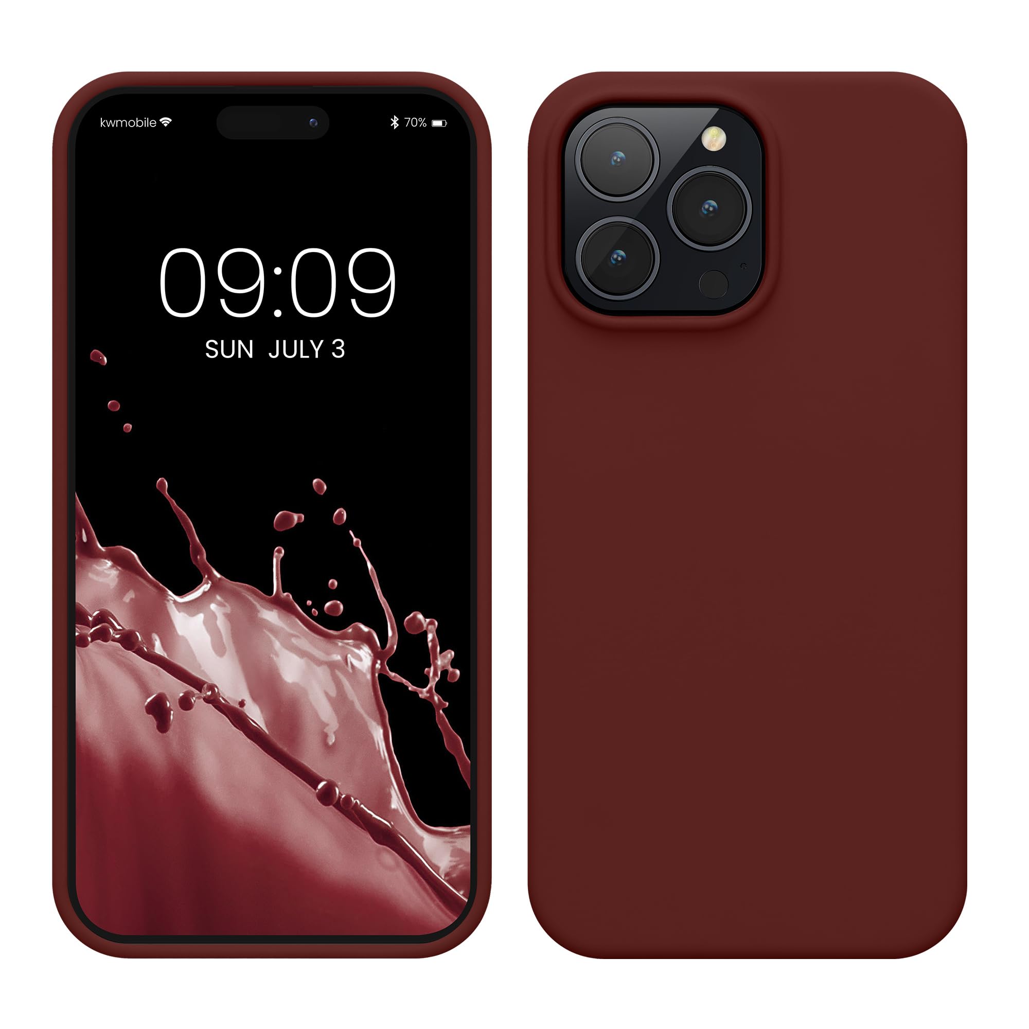 kwmobile Case for iPhone 14 Pro Max Case - Slim Soft TPU Silicone Cover - Works with Wireless Charging - Tawny Red