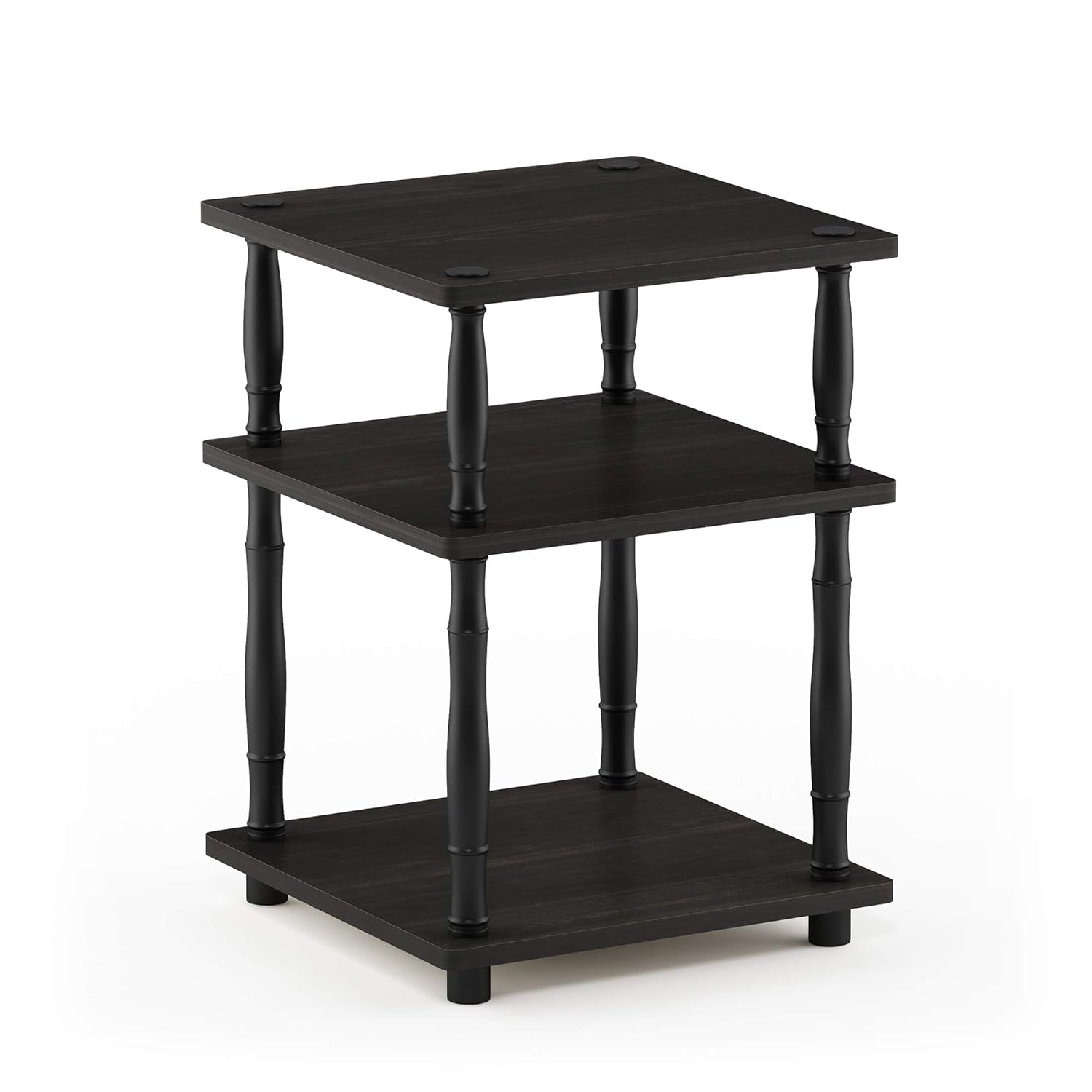 Furinno 18112EX/BK Turn-N Easy Assembly Multipurpose Shelf with Classic Tubes, Espresso/Black