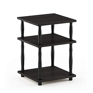 Furinno 18112EX/BK Turn-N Easy Assembly Multipurpose Shelf with Classic Tubes, Espresso/Black