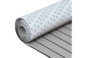 KROAK EVA Foam Boat Flooring - Waterproof Non-Slip Marine Decking with 3M Adhesive, 94''x35''/23'' Faux Teak Sheet | Camo Blue Sea Deck Flooring Mat for Jon Boats, RV Floor, Dock & Swim Platform