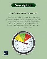 ETI Compost Thermometer Stainless Steel Probe 50mm Dial 500mm Stem view 2