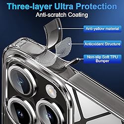 SUCGLES for iPhone 15 Pro Case, Shockproof Military