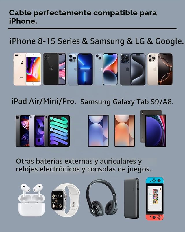Carregador USB C 50W, 5 portas, carregador USBC, carregador USB múltiplo — foto 3 de 7