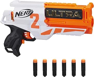 Amazon.com: NERF Ultra Two Motorized Blaster – Carga rápida – Incluye 6 dardos ultra – Compatible sólo ultra dardos: Toys \u0026 Games