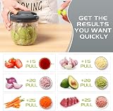 Sinnsally Manual Food Chopper Pull String 900ML Stainless Blade view 2