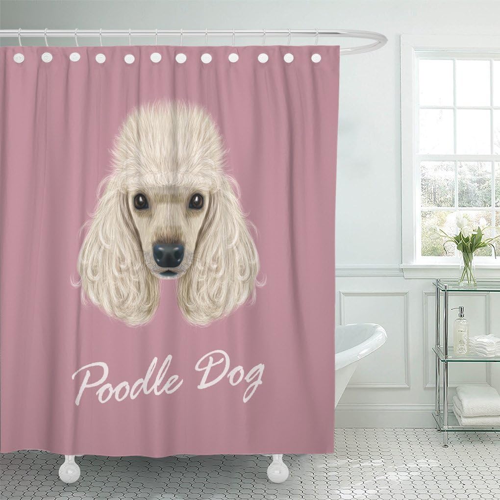 Amazon Com Emvency Shower Curtain Beige Animal Illustrated