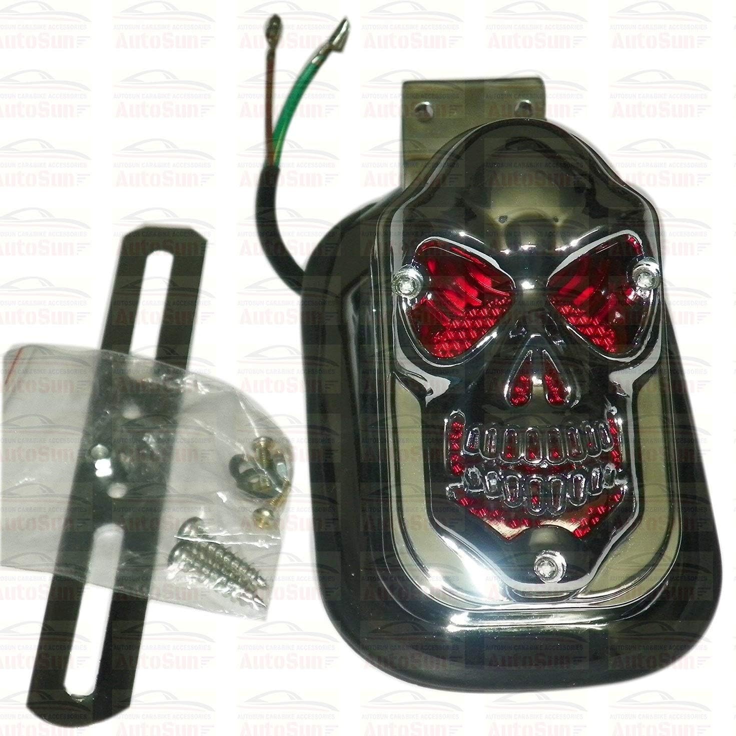 AutoSun Skull Brake Tail/Brake Light for Royal Enfield Bullet/and Other for Bikes and Cars