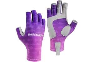 BASSDASH ALTIMATE UPF 50+ Women’s Fishing Gloves UV Sun Protection Fingerless Gloves for Kayaking Paddling Hiking Cycling Driving Shooting Training