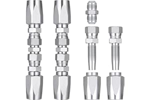 HOTROSE 2Pcs 1/2" Hydraulic Hose Field Repair Kit, 1/2" Inner Diameter and 5Pcs Small Repair Parts, Reusable, 08 (R2) 2-Wire Reusable Hydraulic Repair Fittings (1/2" and 5 Repair Parts)