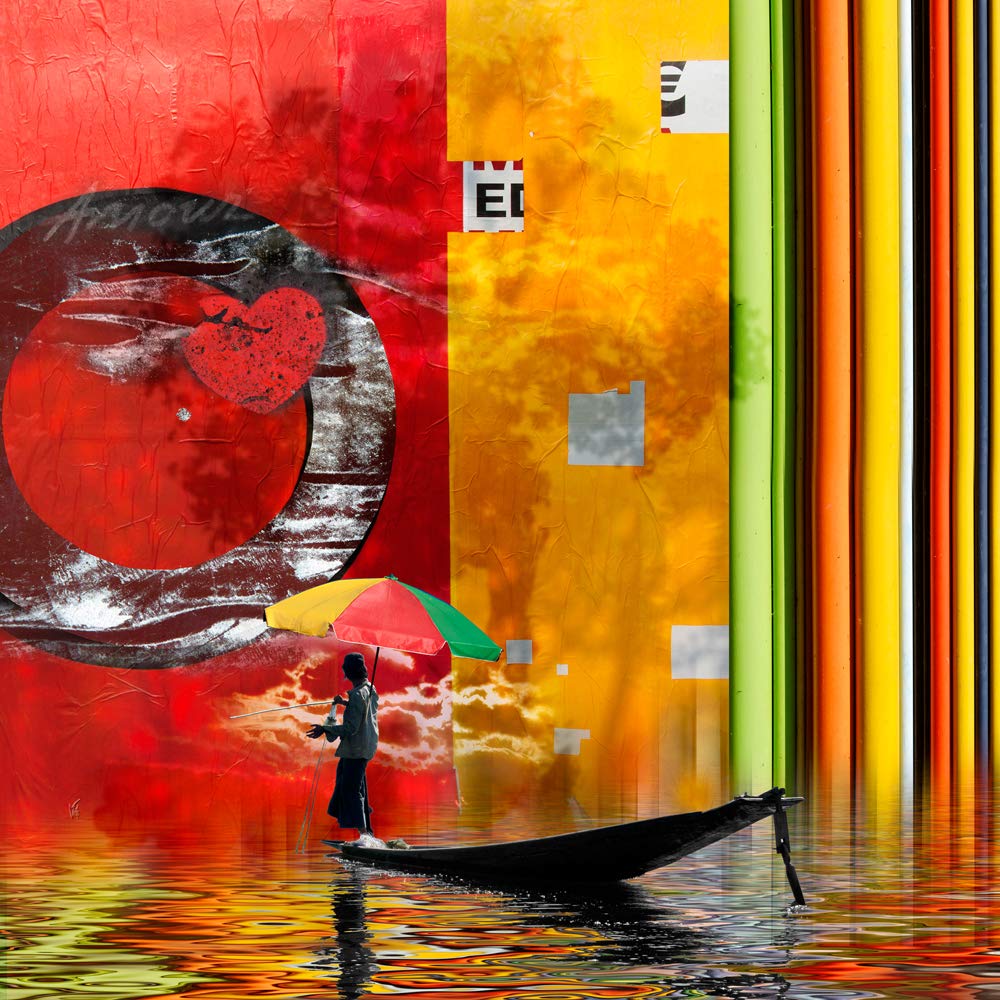 International Graphics - Finished Picture - Maïlo / M-L Vareilles - ''Sous protection passagère''- 30 x 30 cm - Direct printing on acrylic glass