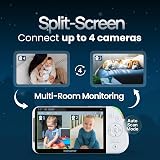 Babysense Full HD Split-Screen Baby Monitor with 2 PTZ Cameras 6 Color Night view 4