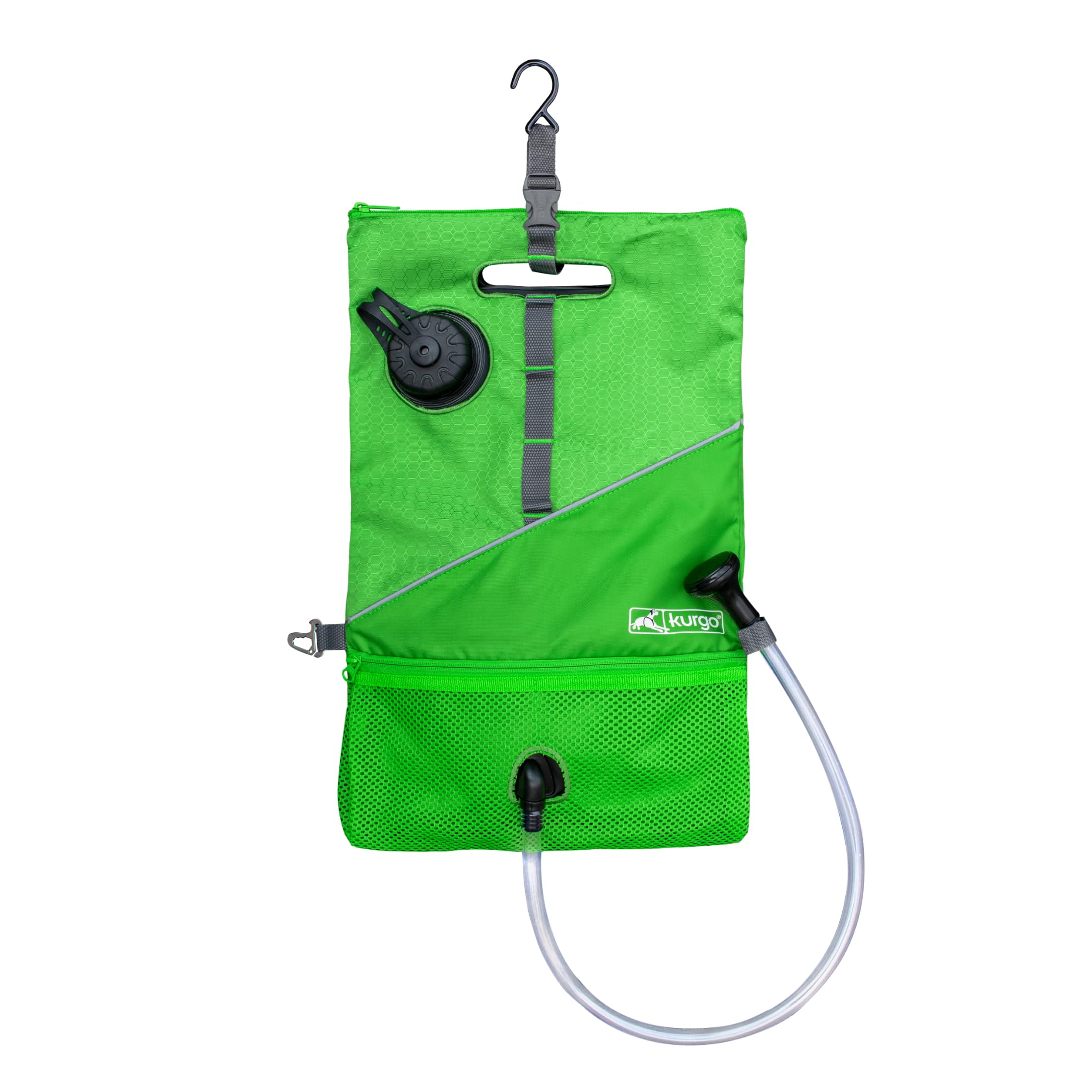 Kurgo Go Shower, Outdoor Portable Shower for Pets, Ideal for Hiking & Camping, 6L Capacity, Green