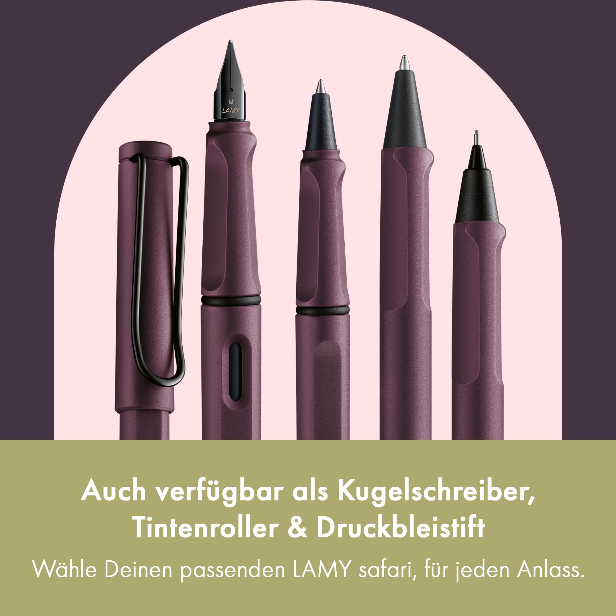 Lamy safari scarlet Füller - Füllhalter mit ergonomischem Griff & polierter Stahlfeder in Strichbreite B - robuster ASA-Kunststoff - inkl. Tintenpatrone T 10 blau - Rechtshänder 5