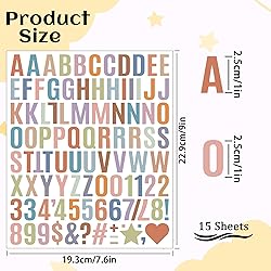1470 Letter Stickers 15 Sheets Alphabet Stickers