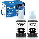 Yongairuink Compatible T49M Sublimation Ink Bottles Black Replacement for T49M1 Black Ink Refill Bottles T49M1 T49M2 T49M3 T49M4 Work for F170 F570 Sublimation Printer Ink, 2 Black