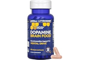 NATURAL STACKS Dopamine Brain Food - 650mg L-Tyrosine Supplement - Dopamine Supplement for Focus & Mental Drive - Supports Mental Energy - Neurotransmitter Support with B Vitamins - 60 Capsules