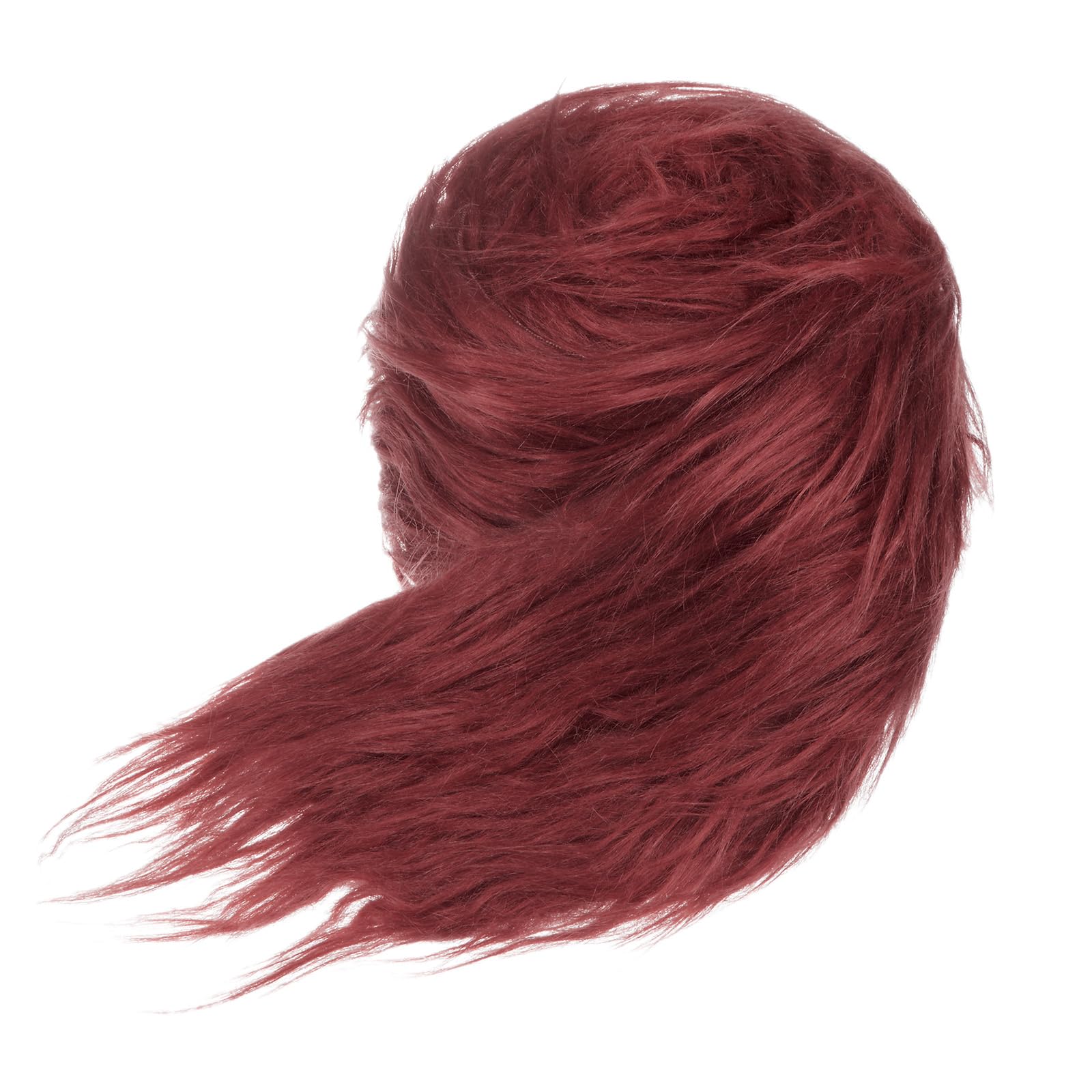 M METERXITY Faux Fur Fabric Precut Strips, 59x4 Inch Plush Faux Fur Fabric Square Fluffy Fuzzy Craft Fur for DIY Crafts/Christmas/Halloween Gnome Beard/Cosplay [Wine Red]