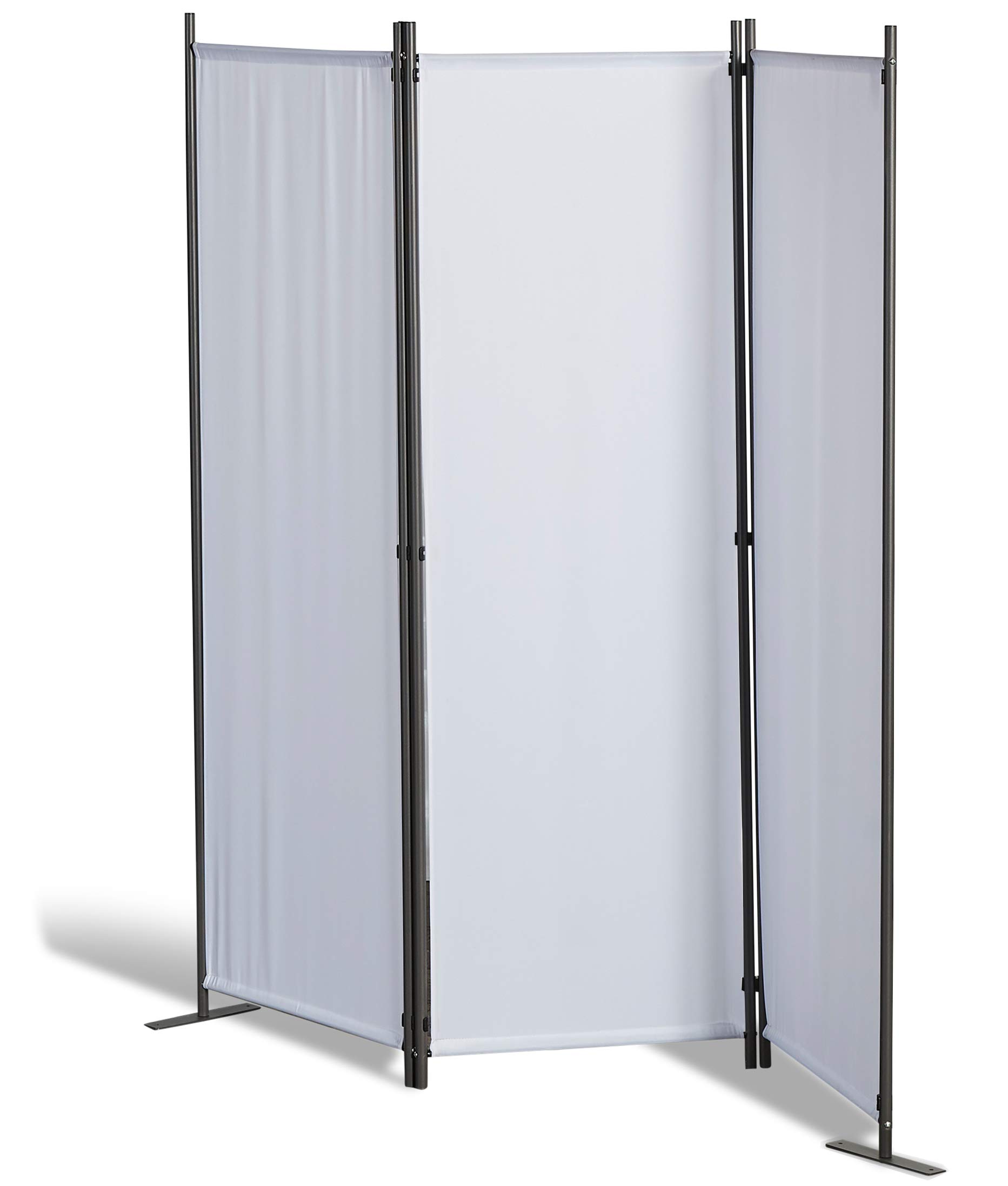 GRASEKAMP Qualität seit 1972 Partition Wall 165 x 170 cm 3-Piece White Screen Room Divider Privacy Screen