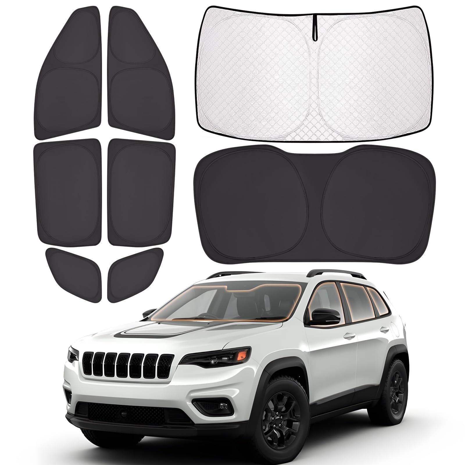 Photo 1 of XCBYT 2010-2021 Grand Cherokee Window Shades (Not for Grand Cherokee L) | 6 Layers Thickened Car Window Covers | 2 in 1 Car Window Privacy Curtains | 100% Blackout and Heat Insulation for Camping