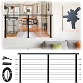 Zylorix 4ft-8ft Modular 36in Cable Railing System for Deck with Handrail | Complete Level Set, Handrail Cuttable, Swage Cable Railing Kit, T304 Stainless Steel, 1/8" Wire for Indoor Outdoor, Black