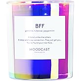 Moodcast BFF Scented Candle - Aesthetic Candle for Home, Gardenia, Peppermint & Tuberose, Clean Coco Wax Blend, Vegan, Paraben Free, 45-Hour Long Lasting Burn - 8oz