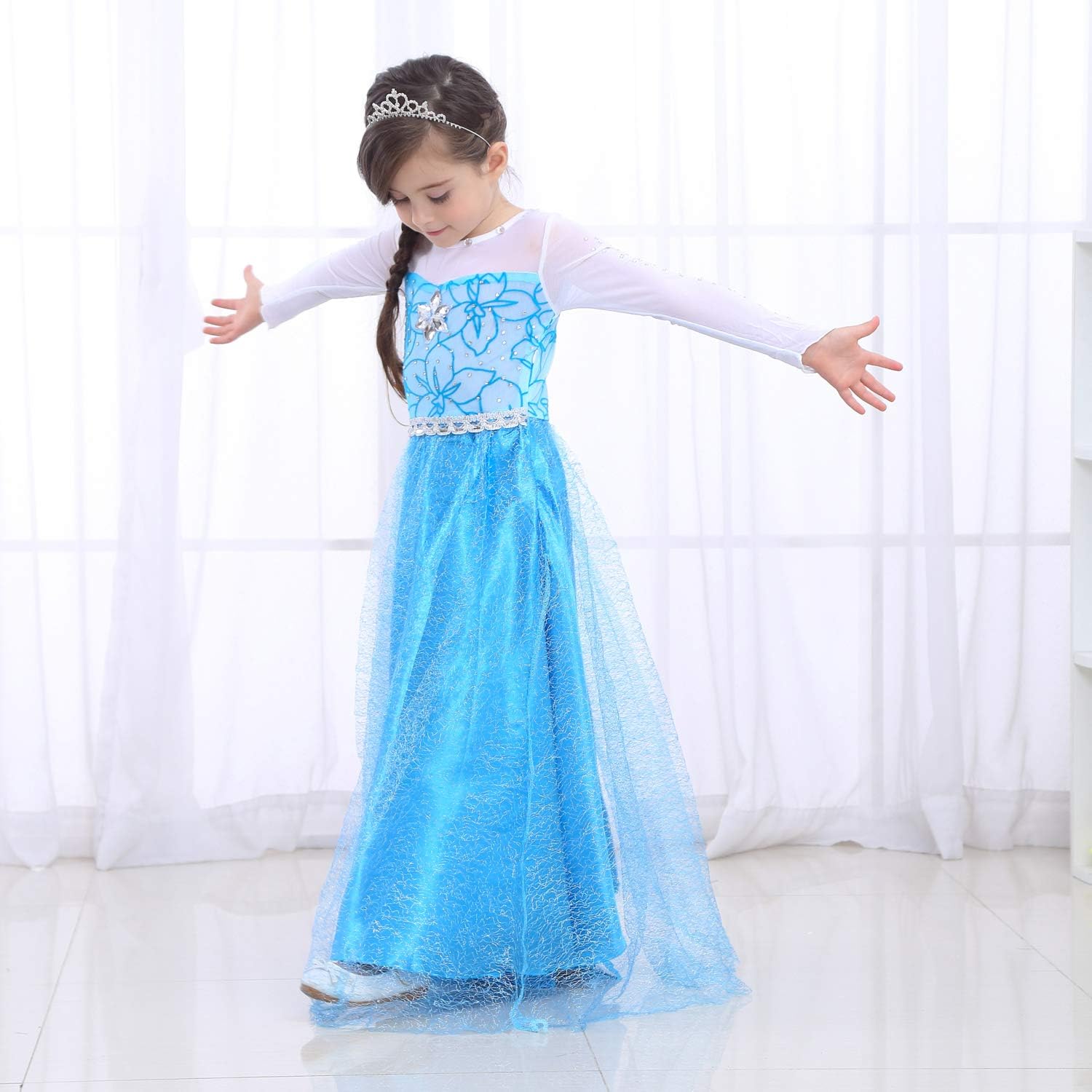 Familycrazy Princess Costume, Princess Dresses for Girls Dress up Fancy Party Age 2-12Y: Clothing