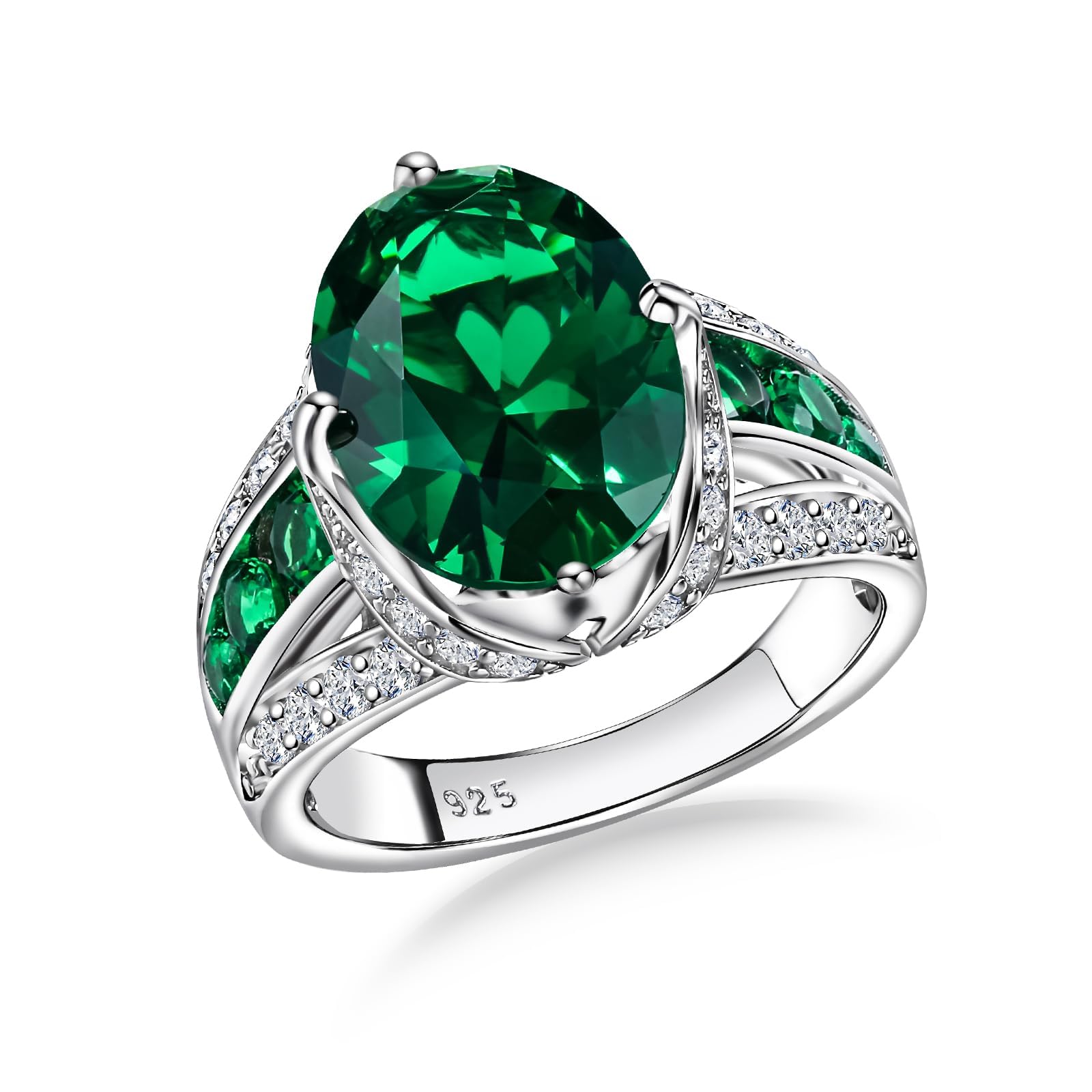 AGRULE May Birthstone Ring Size 6 Sterling Silver