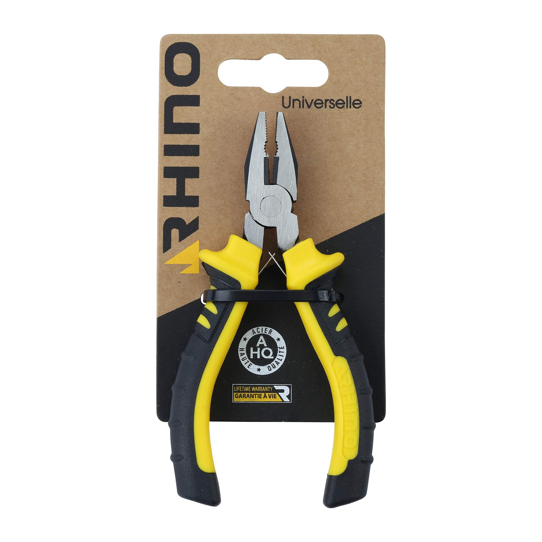 RHINO - Mini Universal Pliers 115 mm with Strong Leverage Made of Steel Cut & Greenhouse Length 115 mm Ergonomic Dual-Material Handle