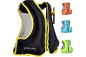 OMOUBOI Floatage Jackets Adult Lightweight Inflatable Snorkel Vest with Adjustable Leg Straps for Men Women