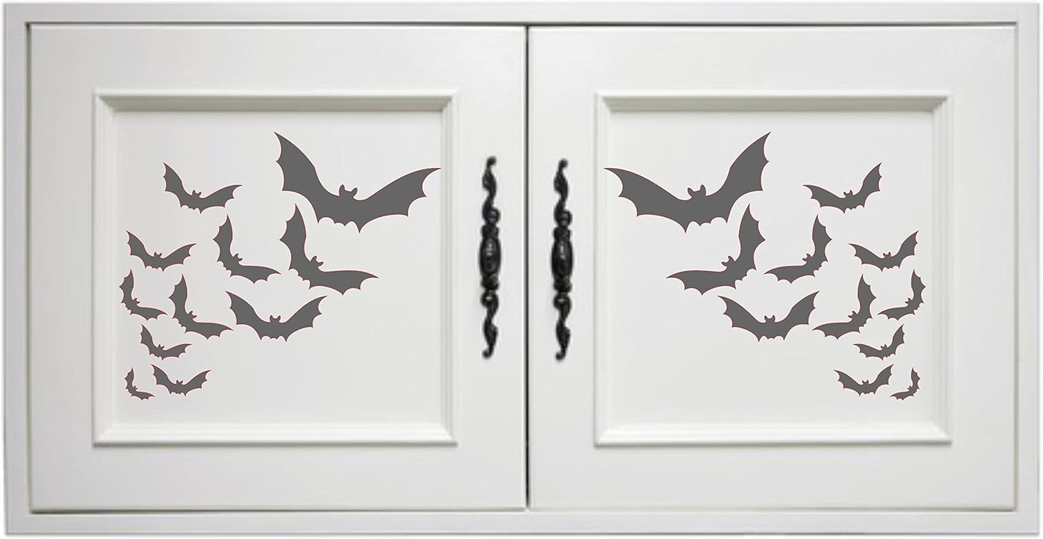 Bat Stencil - 21.5 x 25.5cm (M) - Reusable Halloween Day of The Dead Scary Kids Colony Cloud of Bats Wall Stencil Template - Image 4