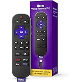 Roku Voice Remote Pro (2nd Ed.) | Rechargeable TV Remote Control with Hands-free Voice Controls, Backlit Buttons, & Lost Remo