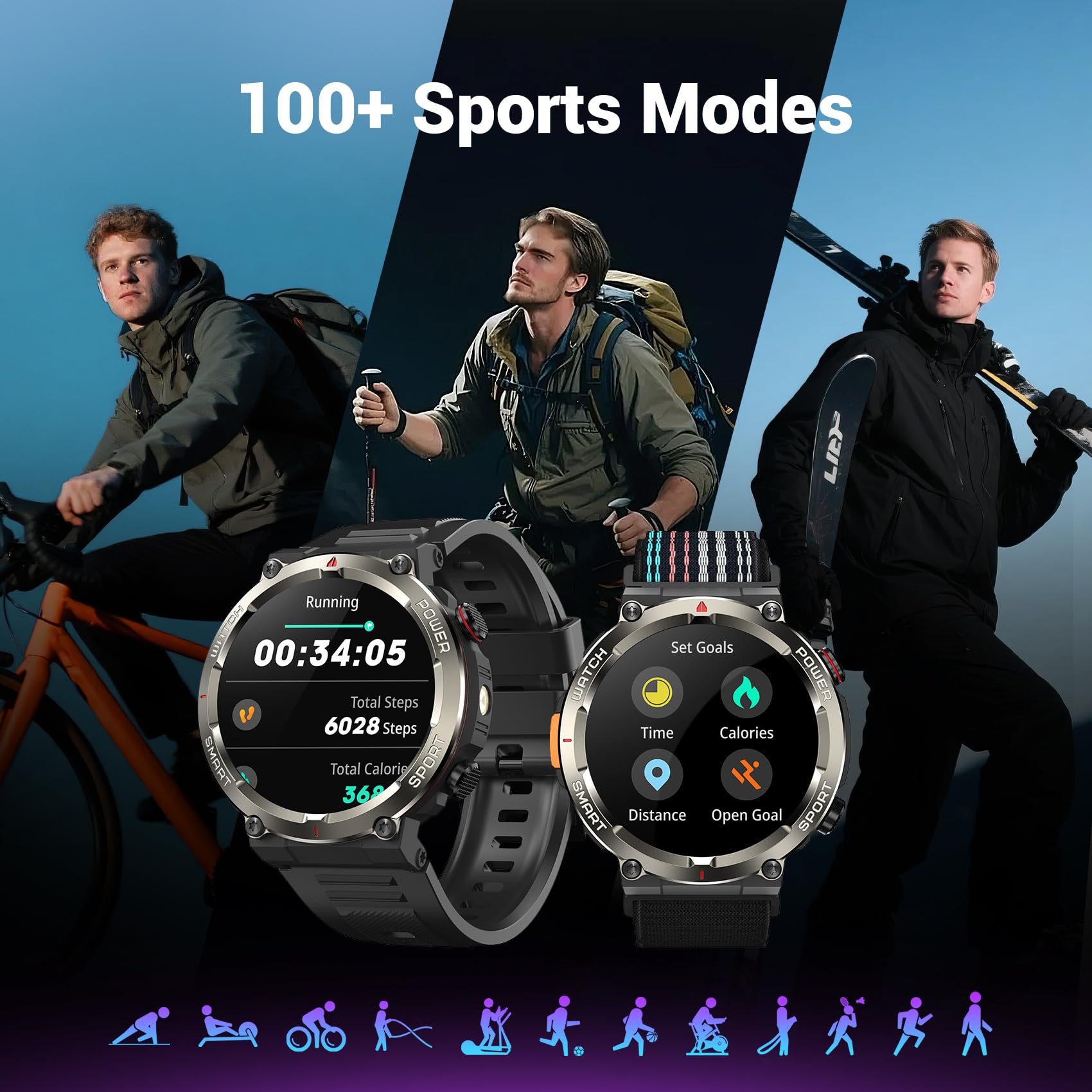 Blackview Military Smart Watch for Men (Answer/Make Calls), 1.45