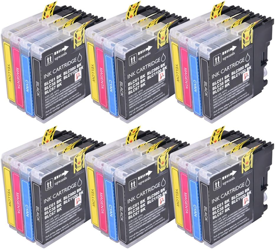 PerfectPrint Compatible Ink Cartridge Replacement for Brother MFC-250C 255CW 290C 295CN 297C 490CN 5490CN 5890CN 790CW 795CW 6490CW 6890CDW 990CW LC980 (Black/Cyan/Magenta/Yellow