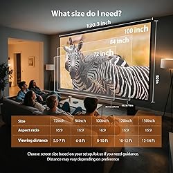 72 Inch Projector Screen Outdoor: VOOPVOR Upgraded