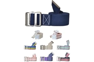 NYOrtho Metal Buckle Gait Belt - Adjustable Machine Washable Strong and Durable Material Latex Free, Navy 54"