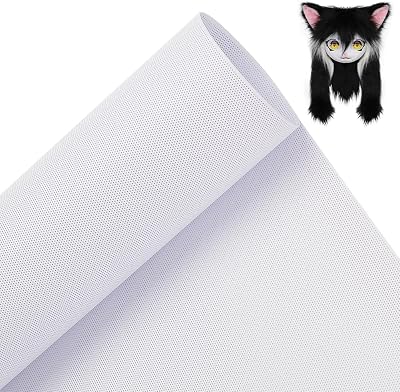 BENECREAT Fursuit Eye Mesh 100x30cm White PVC Sublimated Net 0.5mm Printable