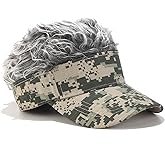 TOSHIN Men's Novelty Hair Hat Funny Sun Visor with Wig Spiked Hair Adjustable Sun Visor Baseball Golf Cap