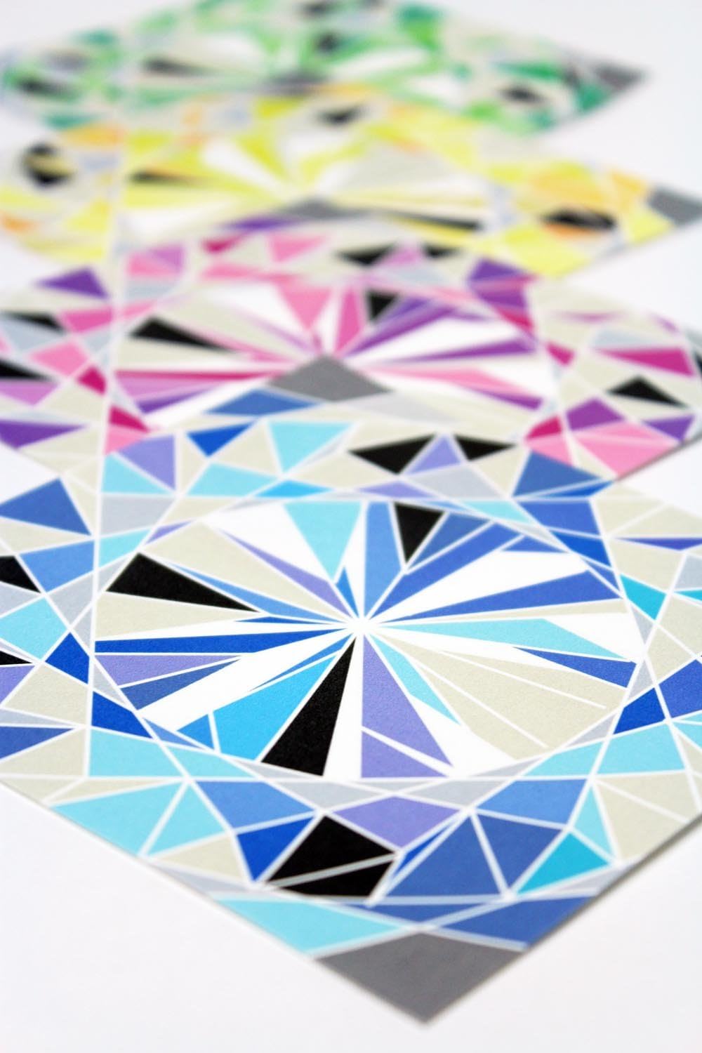 Gemstone Origami Paper - Large 8 inch squares - 8 sheets - Modern Unique Origami Paper Made in the USA - eco friendly paper supplies