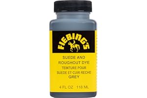 Fiebing's Grey Suede Dye (4 oz) - Recolor, Brighten & Restore Suede & Roughout Leather Shoes, Furniture, Purse - Includes Woo