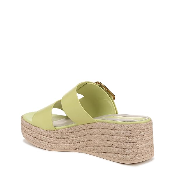 FRANCO SARTO WOMENS TAZIANA ESPADRILLE WEDGE SANDAL ALGAE GREEN LEATHER 9.5 M