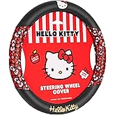 Hello Kitty Steering Wheel Cover, Official Sanrio Car Steering Wheel Cover with Universal Size 14.5-15.5, Cute Black for Women, Hello Kitty Car Accessories (Hello Kitty Bows)